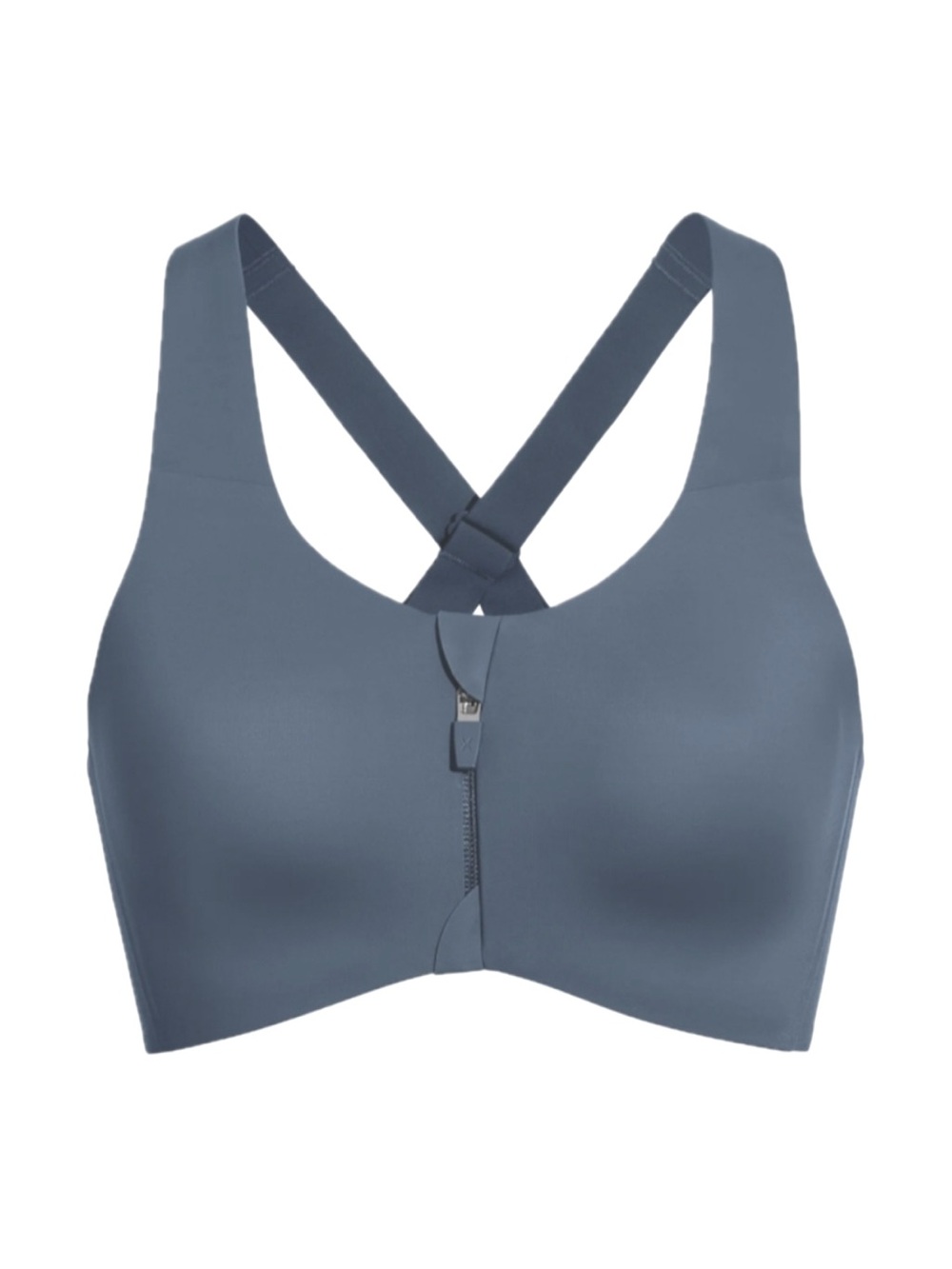 Knix Catalyst Front Zip Ultra Supportive Full Coverage Grey Blue Sports Bra